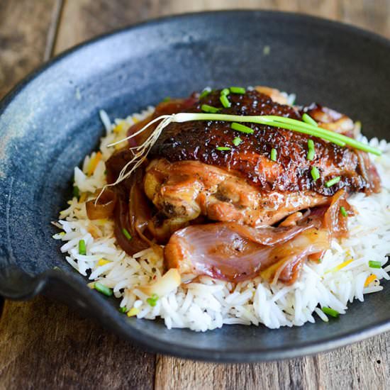Braised Chicken in Soy Ginger Lemon
