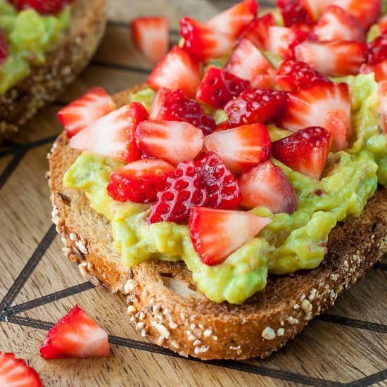Strawberry Mango Guacamole Toast