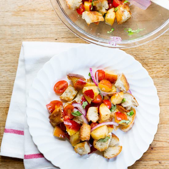 Summer Peach Panzanella
