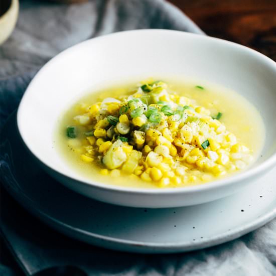Simple Sweetcorn and Leek Soup
