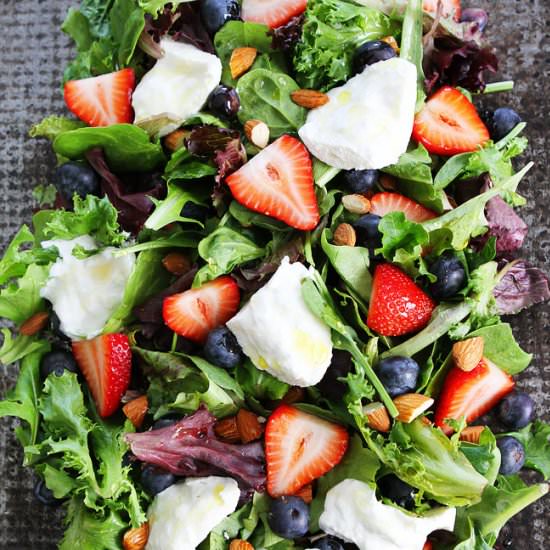 Berry, Burrata, and Almond Salad