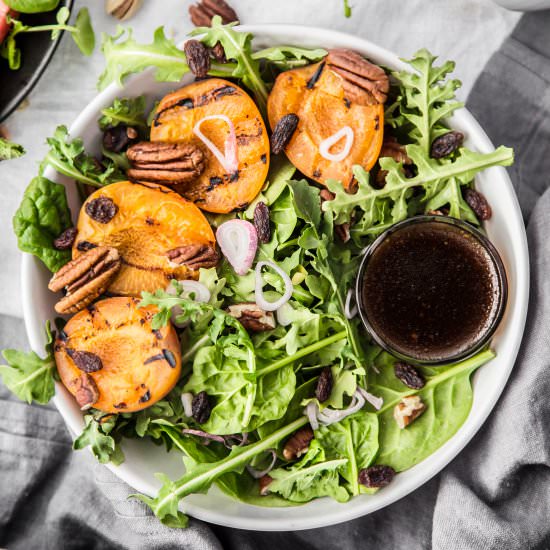 Grilled Apricot, Pecan & Arugula Salad