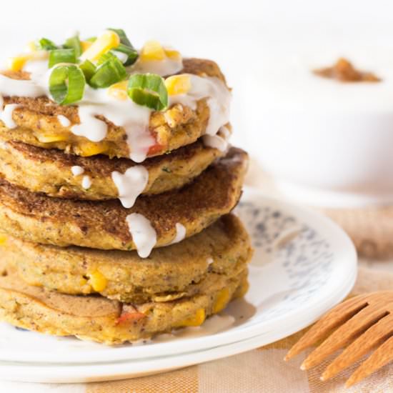 Vegan Savoury Cornmeal Pancakes
