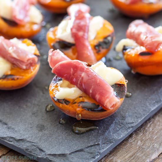 Grilled Apricots with Brie