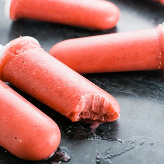 Strawberry Banana Ice Creamsicles
