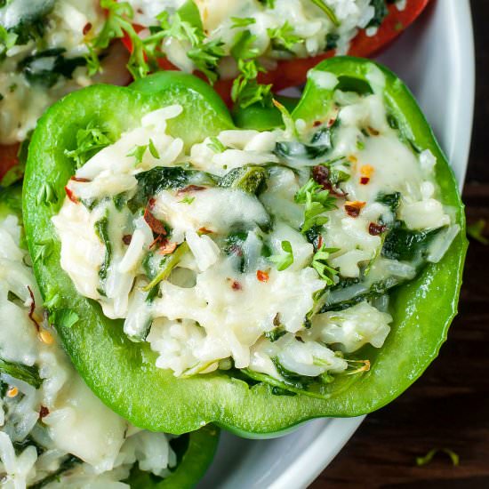 Cheesy Spinach Stuffed Peppers