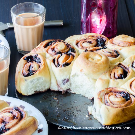 Cherry Jam filled Swirl Bread