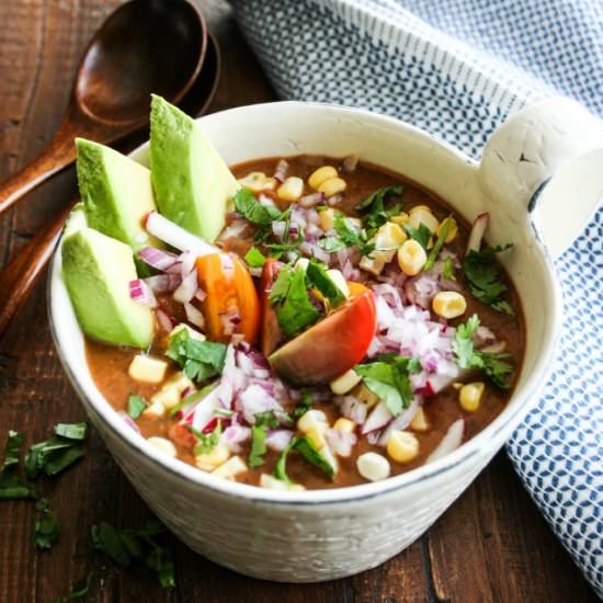 Black Bean Soup with Toppings