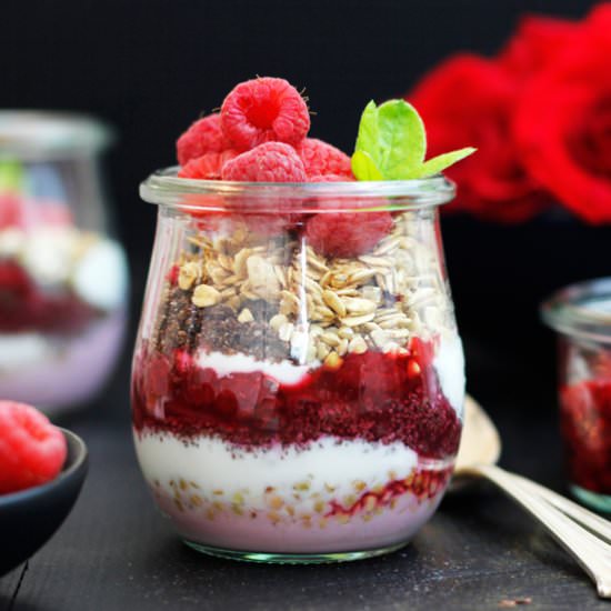 Chai Choco Berry Crumble Parfait