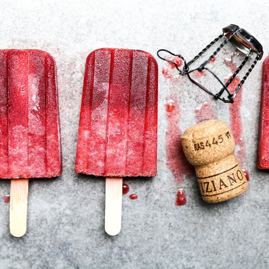 Prosecco Raspberry Popsicles