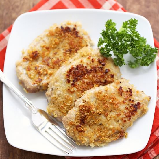 Pork Rind Crusted Pork Chops