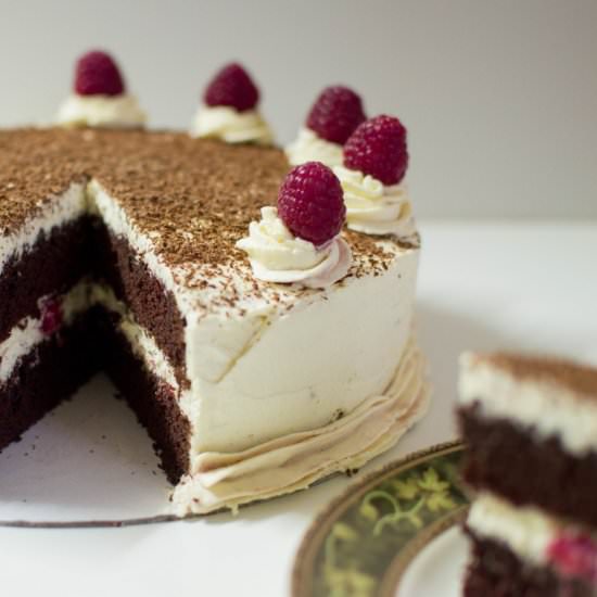 Chocolate & Raspberry Gateau