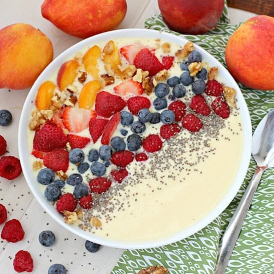 Peaches and Cream Smoothie Bowl