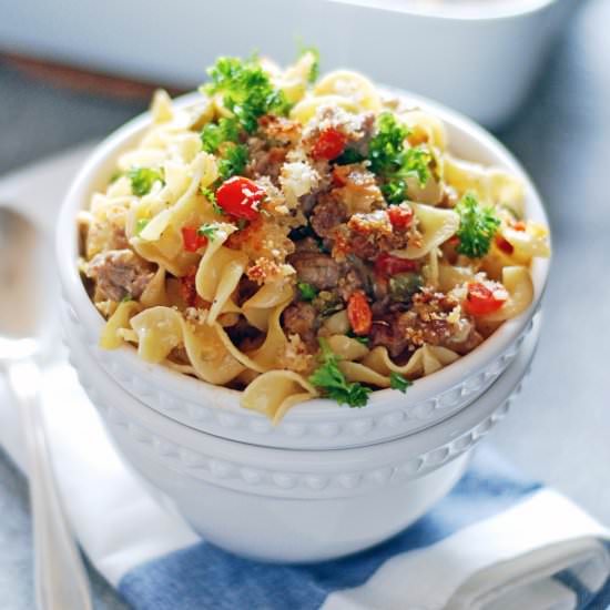 Cheesy Pork Sausage Casserole