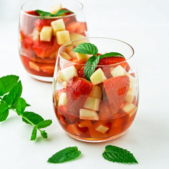 Boozy Strawberry and Apple Salad