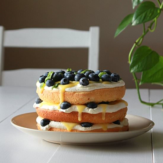 Blueberry Lemon Curd Cream Cake
