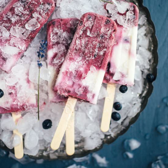 Roasted Blueberry Lavender Popsicle