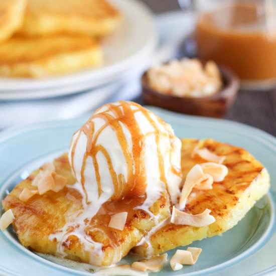 Grilled Pineapple Coconut Sundaes