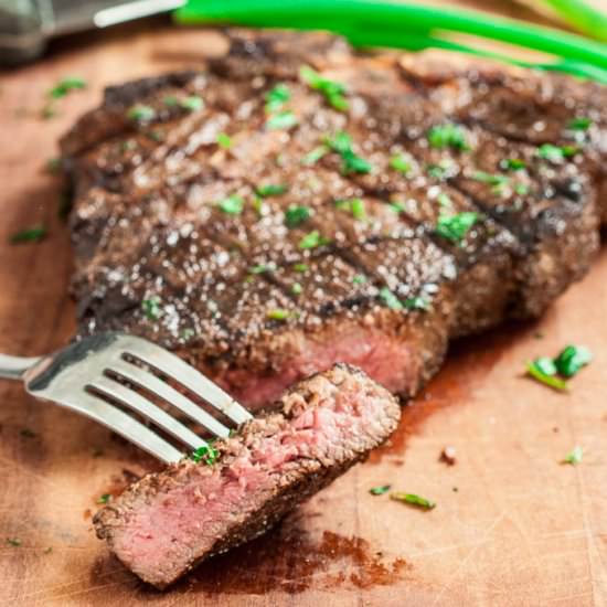 garlic marinated ribeye steaks