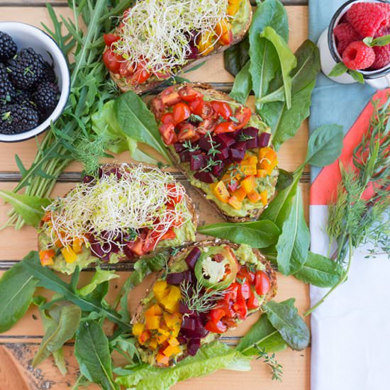 Beet & Avocado Open Faced Sandwich