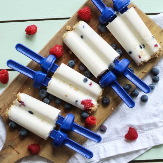 Berry Cheesecake Popsicles