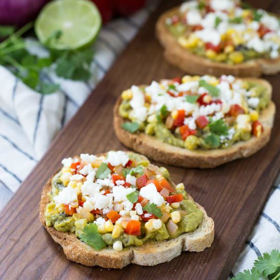 Southwestern Guacamole Toast