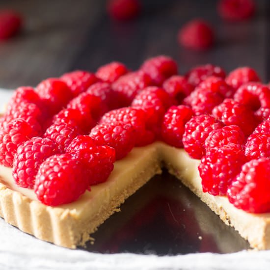 Raspberry Custard Tart {Paleo}