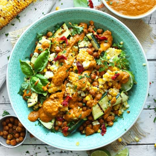 Grilled Corn + Zucchini Salad