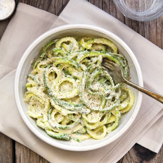 Zoodles with Creamy Cashew Sauce