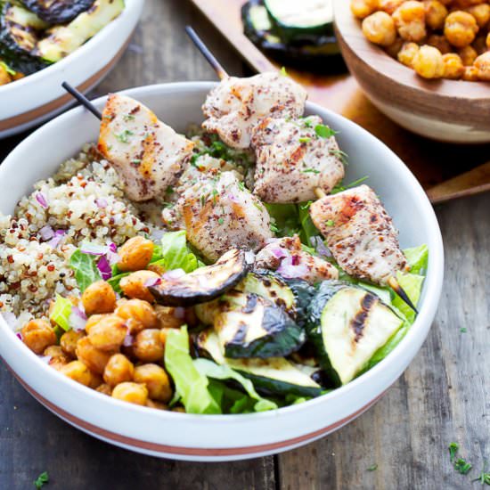 SUMAC CHICKEN KABOBS QUINOA BOWLS