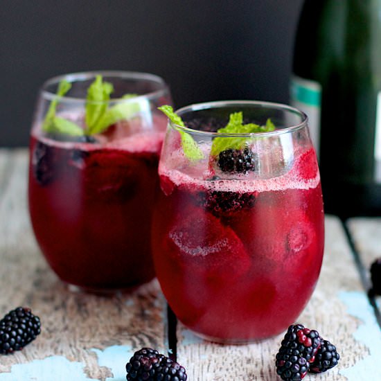 Blackberry Champagne Floats