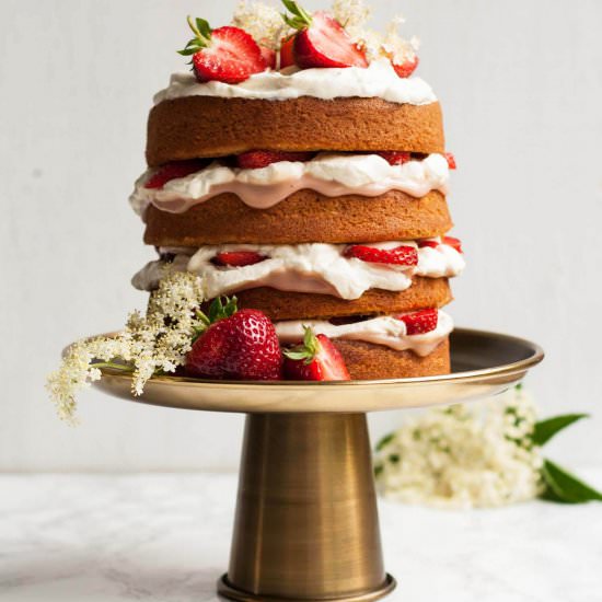Strawberry and Elderflower Cake