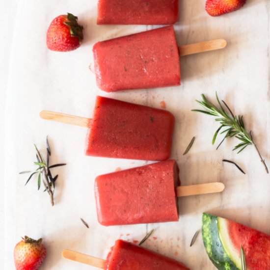 Easy Rosemary Fruit Popsicles
