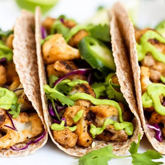 Vegan Buffalo Cauliflower Tacos