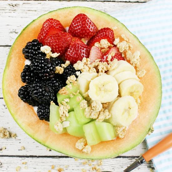 Yogurt and Fruit Cantaloupe Bowls