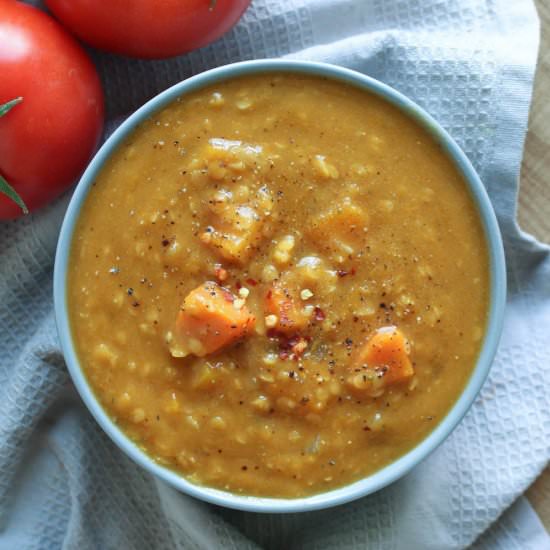 Vegan Red Lentil Pumpkin Soup