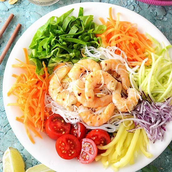 Thai Vermicelli Noodle Salad with Prawns