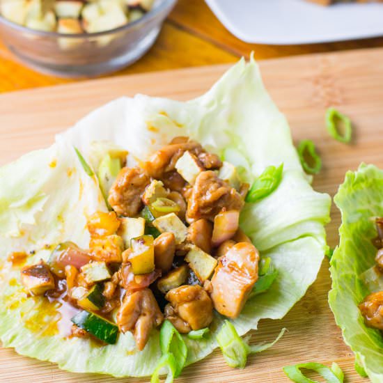 Teriyaki Chicken Lettuce Cups