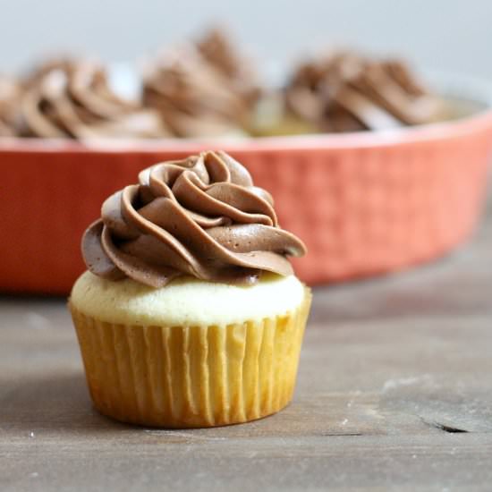 Chocolate Frosted Vanilla Cupcakes