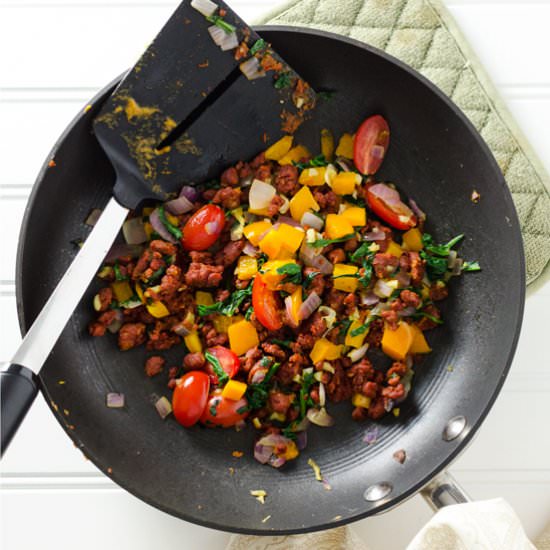 Veggie Chickpea Flour Scramble