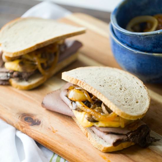 Roast Beef and Cheddar Sandwiches