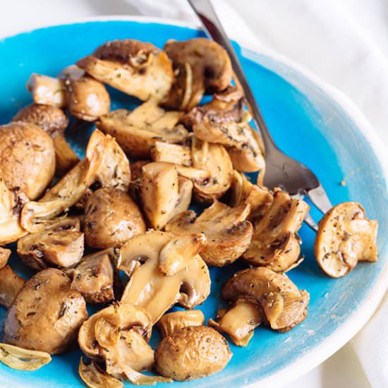 Roasted Mushrooms with Shaved Garlic