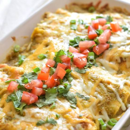 Salsa Verde Chicken Enchiladas