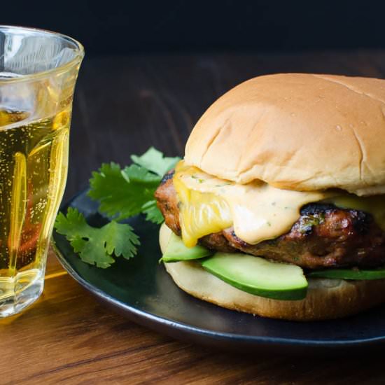 Sriracha Avocado Turkey Burgers