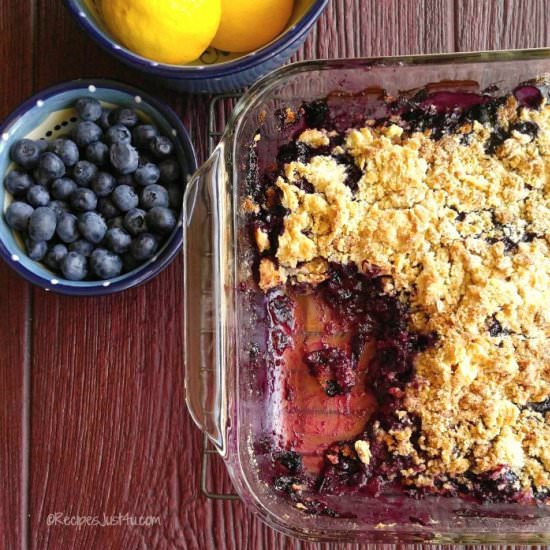 Summer time blueberry cobbler