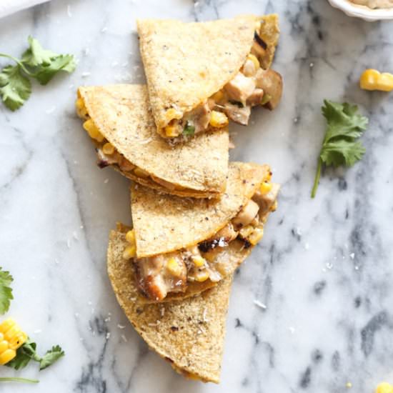 Elote Corn and Chicken Quesadilla