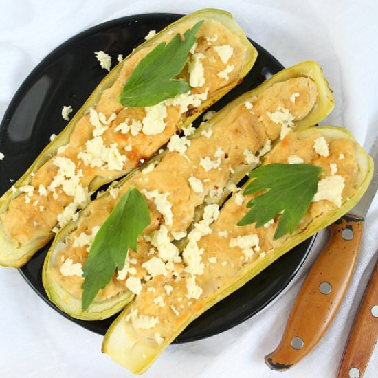 Stuffed Zucchini Boats with Garlic