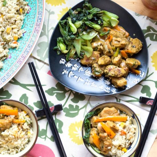 Curry Coconut Seitan Fried Rice