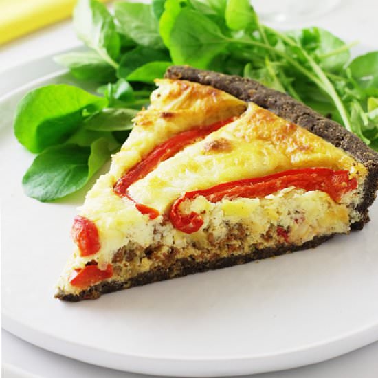 Red Pepper and Chorizo Tart