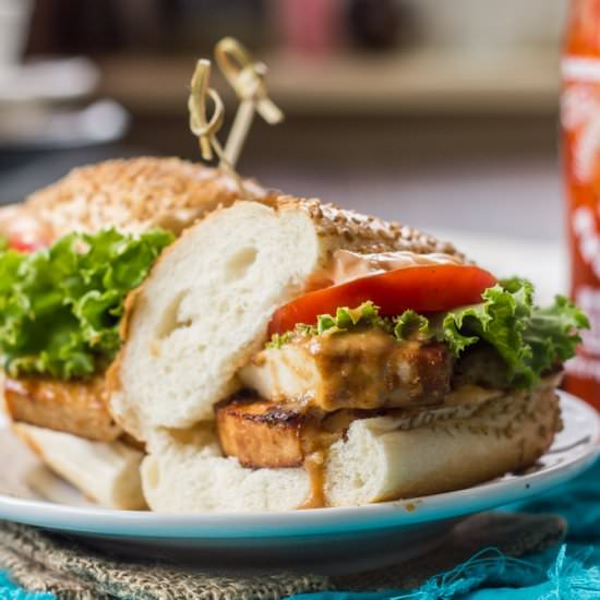 Baked Peanut Tofu Sandwiches